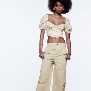 Short sleeve cropped bustier top